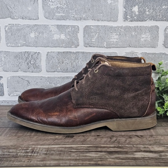 Sperry Top-Sider Bayside‎ Brown Leather Suede Chukka Boots Men\'s 10.5 STS10131